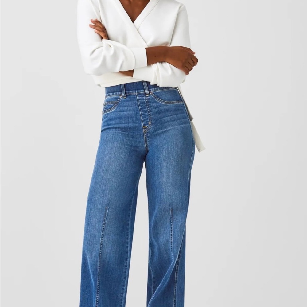 Spanx Wide leg front seam jeans